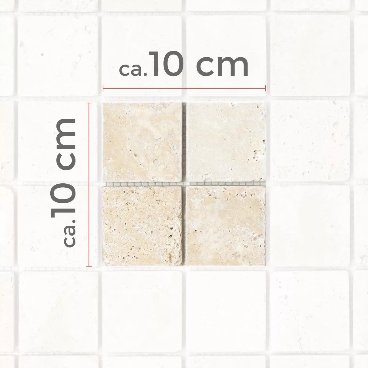 Sample Mosaic Tiles Travertine Barga Beige 48