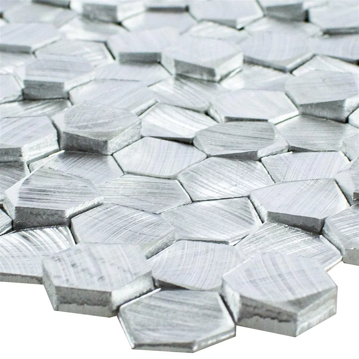 Aluminium Metal Mosaic Tiles McAllen Silver Aluminium Metal Mosaic Tiles McAllen Silver