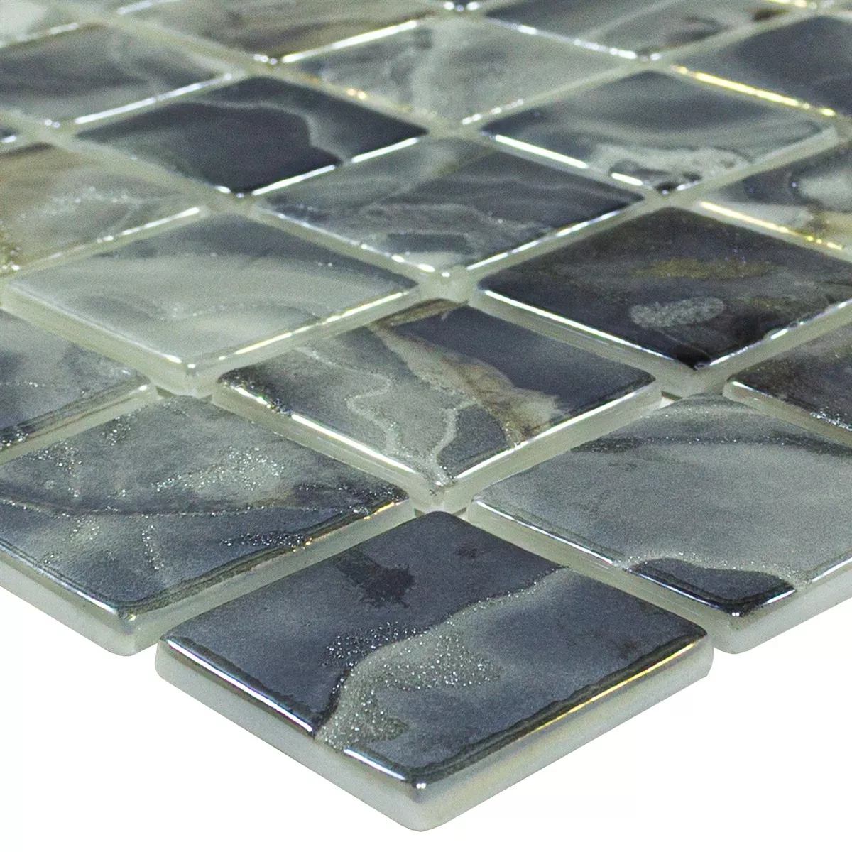 Glas Pool Mosaikfliesen Carolina Schwarz