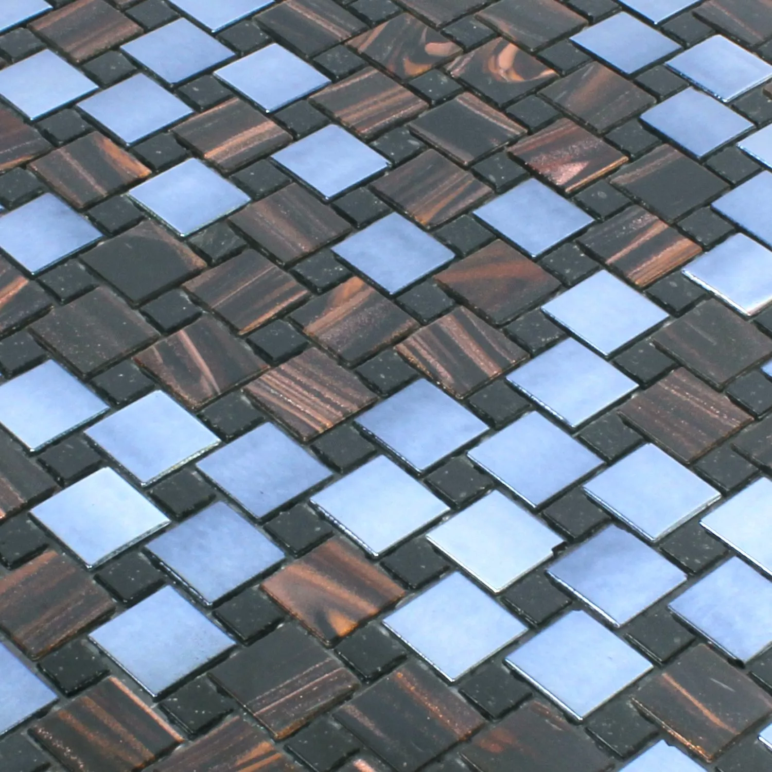 Mosaic Tiles Glass Tahiti Brown Metallic