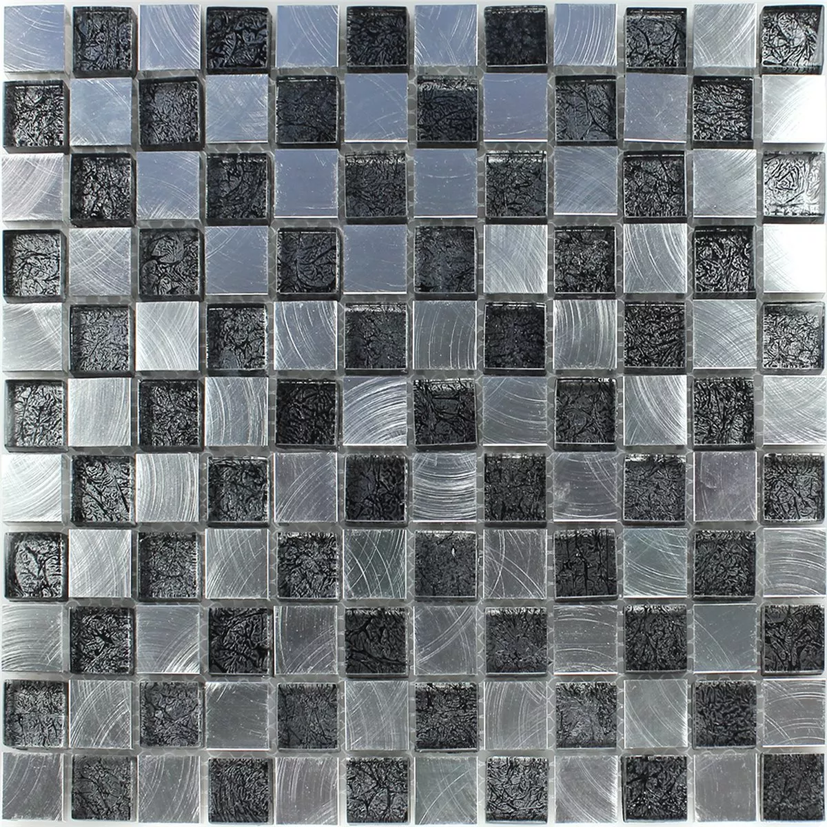 Mosaic Tiles Metal Glass Chess Board 25x25x8mm