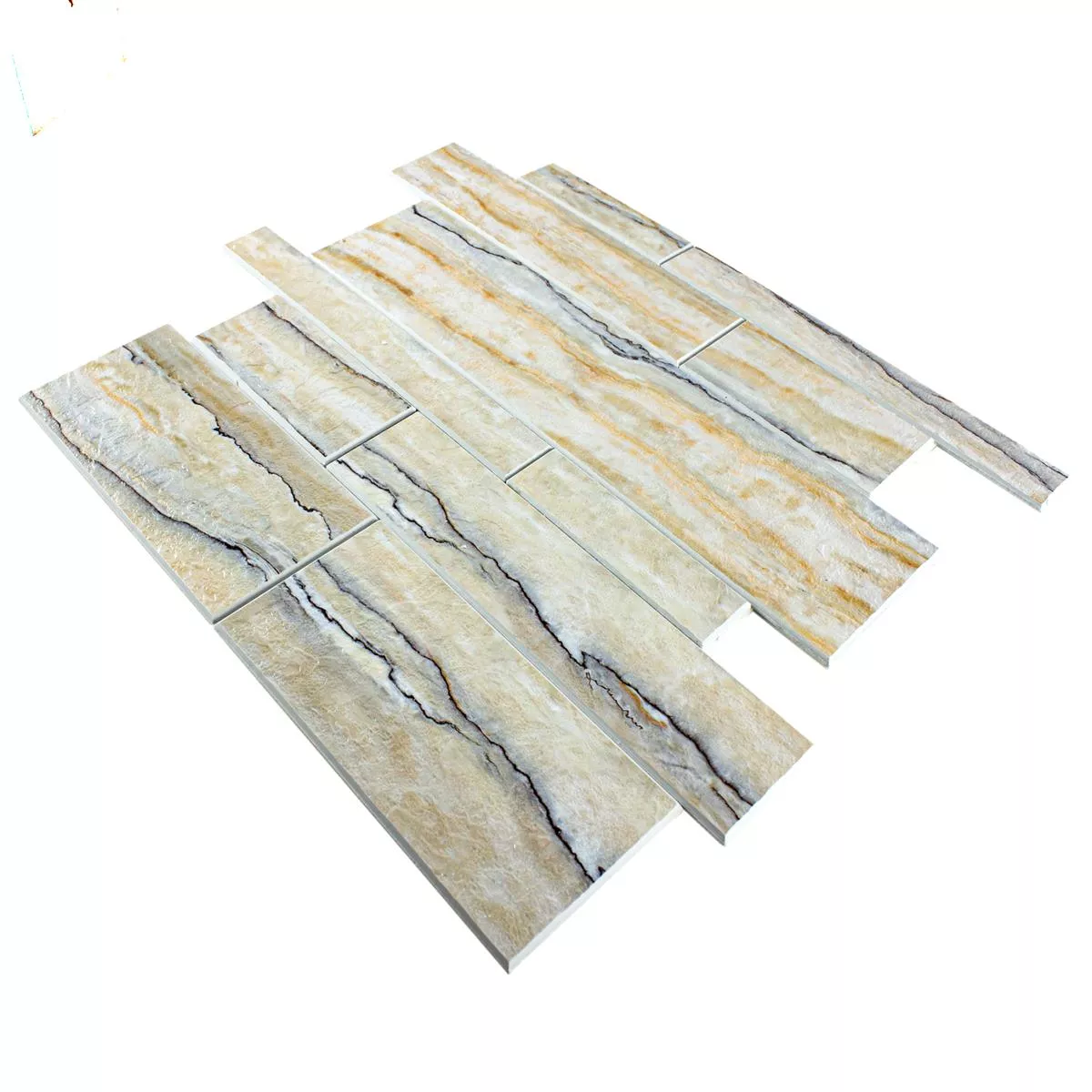 Sample Mosaic Tiles Nube Self Adhesive Stone Optic Beige Grey