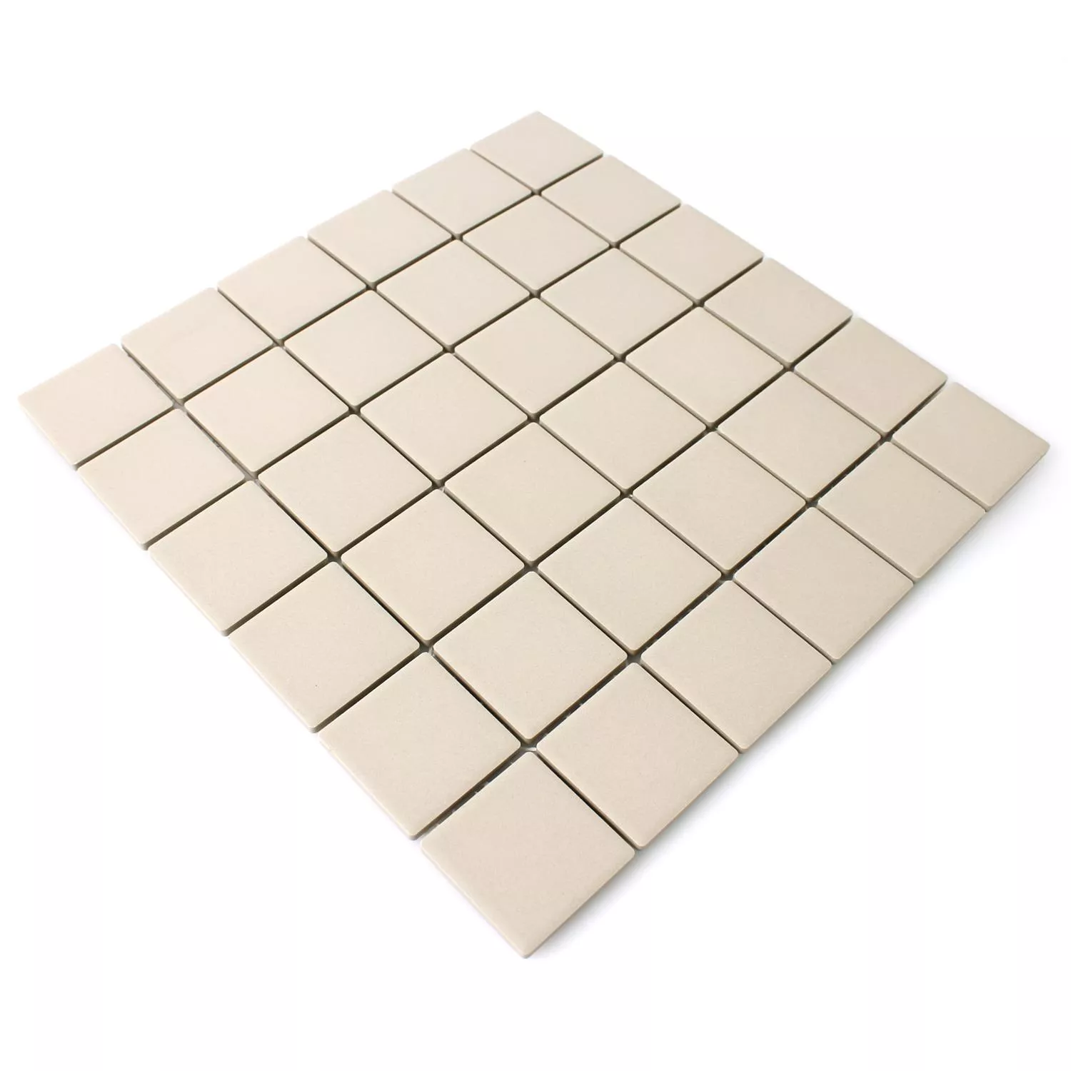 Sample Mosaic Tiles Ceramic Light Beige Uni Non Slip Unglazed