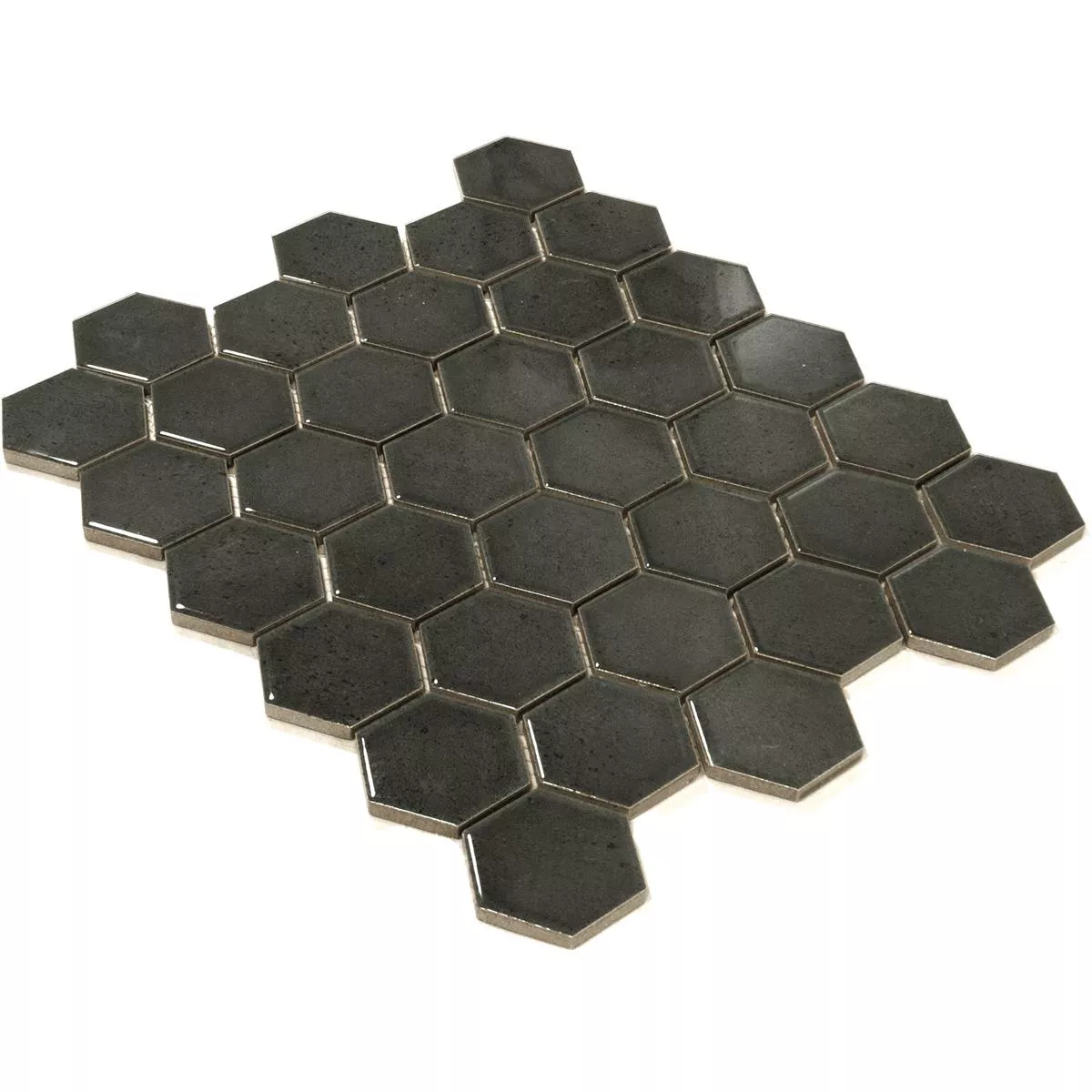 Ceramic Mosaic Tiles Eldertown Hexagon Black