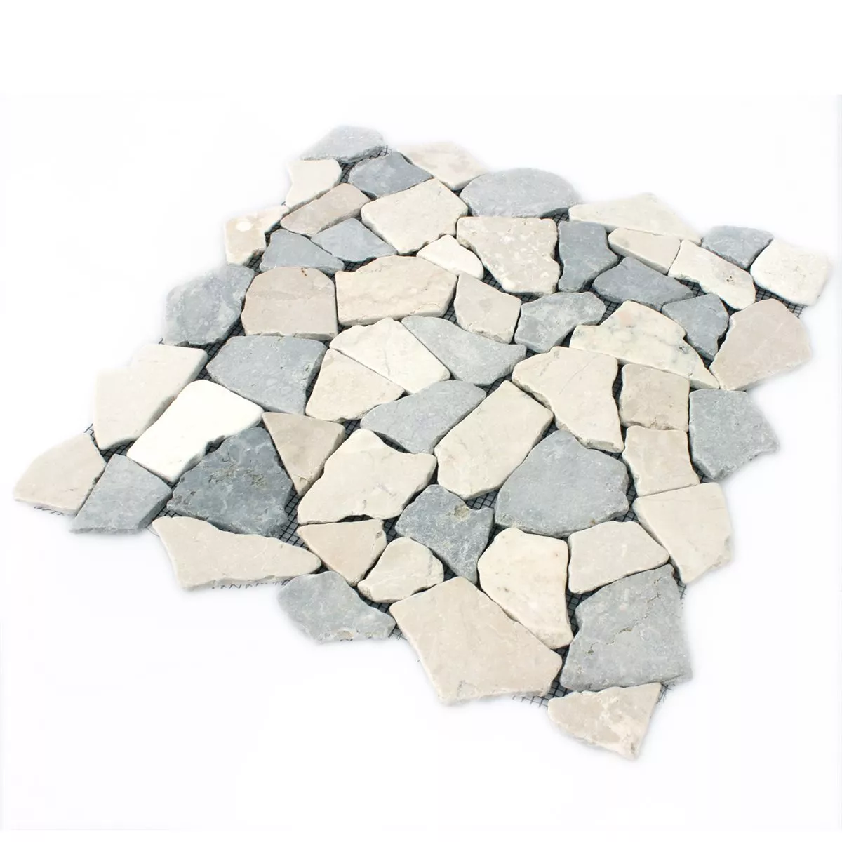 Sample Mosaic Tiles Broken Marble Grey Botticino