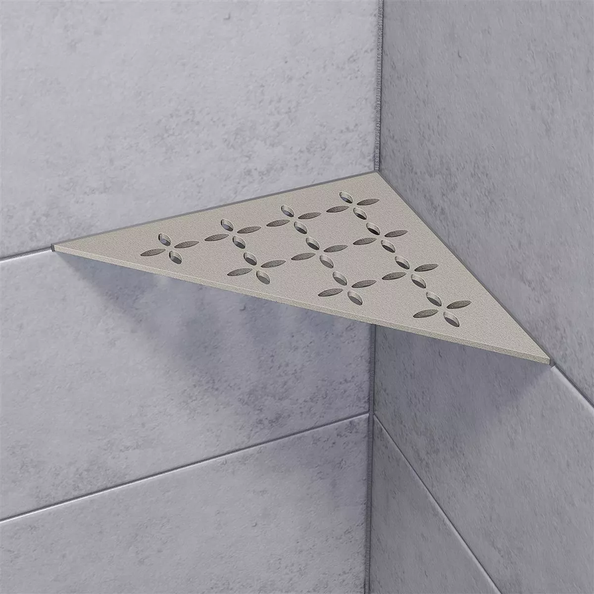 Wall shelf shower shelf Schlüter triangle 21x21cm floral grey