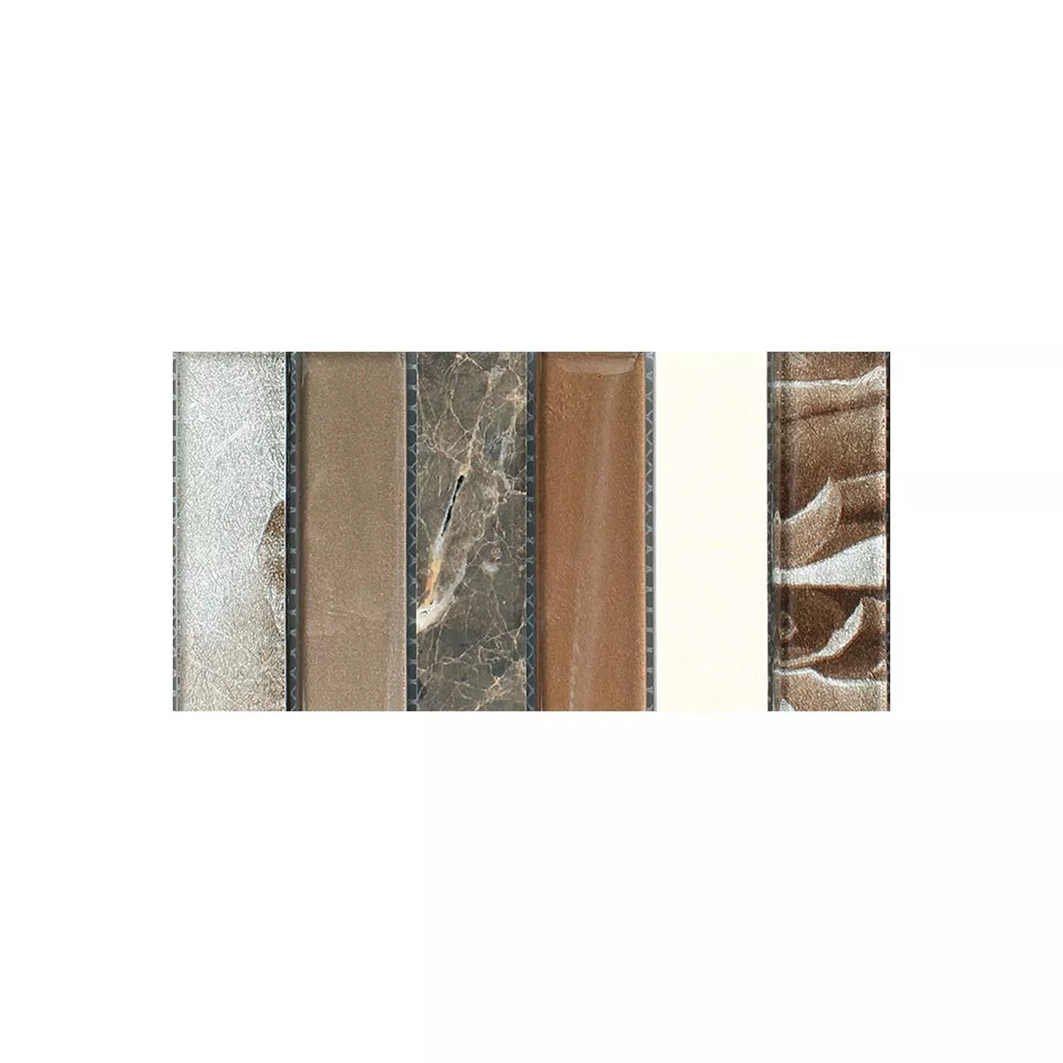 Sample Mosaic Tiles Magia Glass Natural Stone Mix Brown