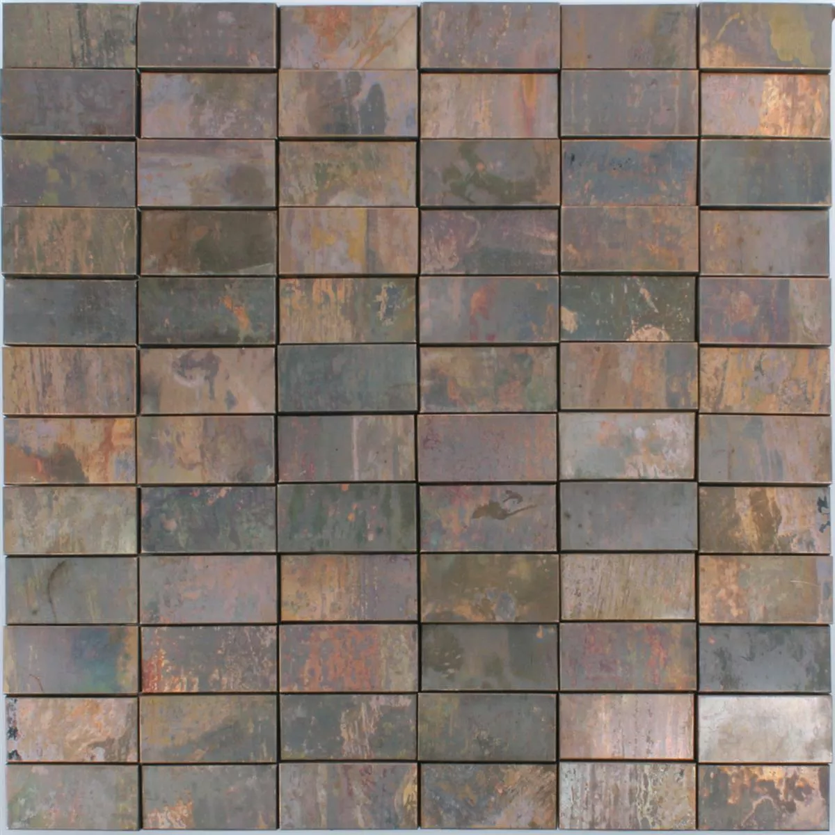 Mosaic Tiles Copper Santorini Rectangle 3D