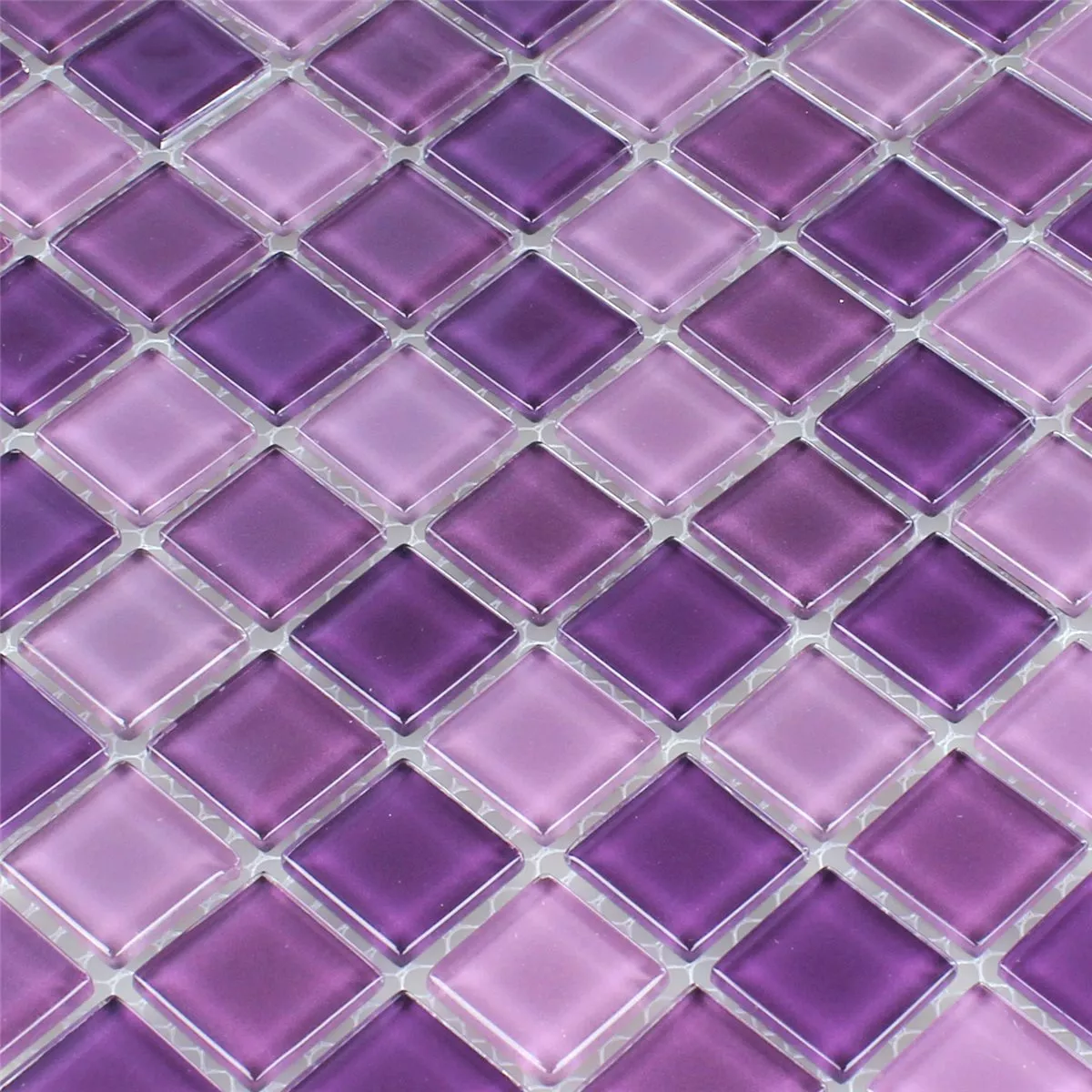 Sample Mosaic Tiles Glass Purple Mix 