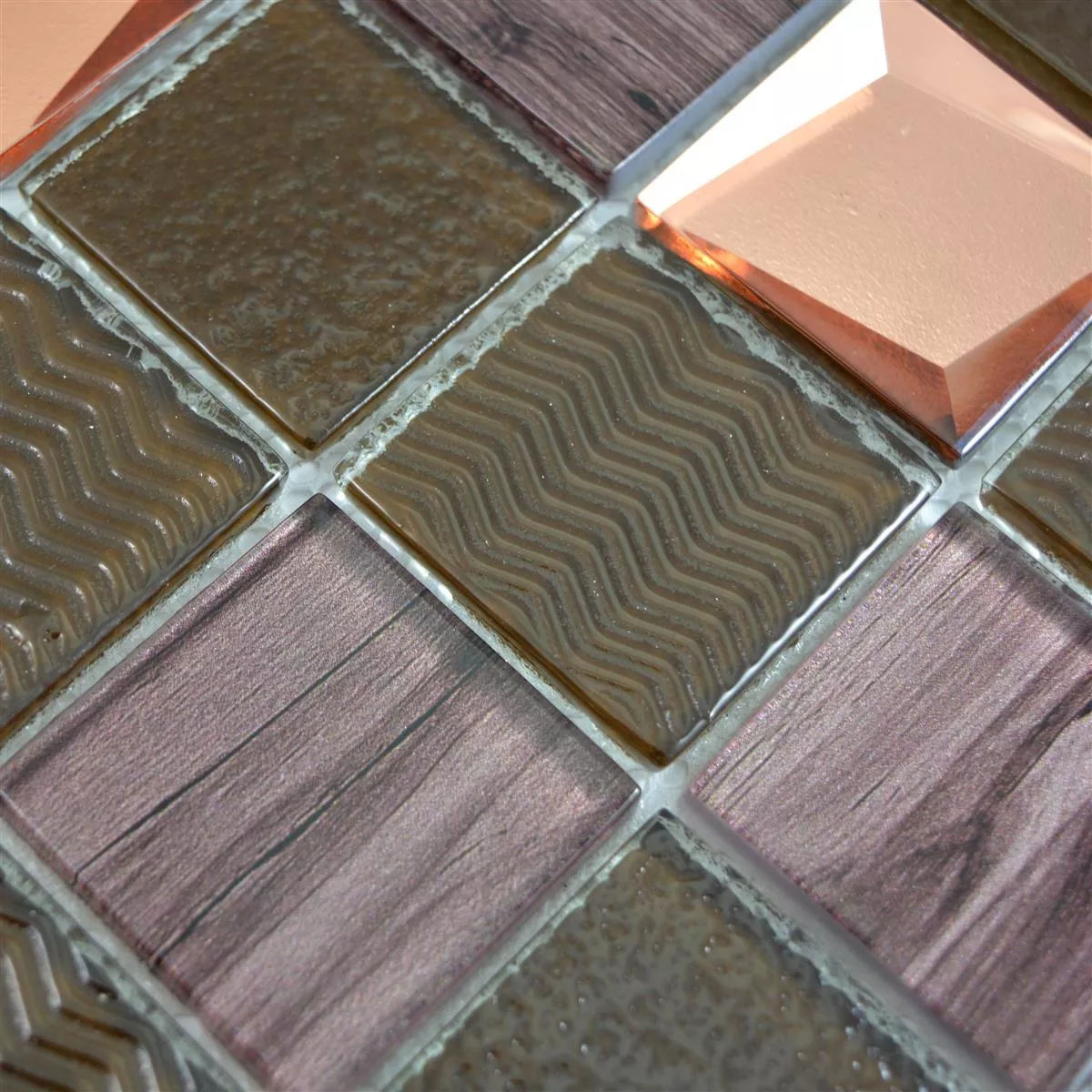 Sample Glass Mosaic Tiles Paradise Bronze