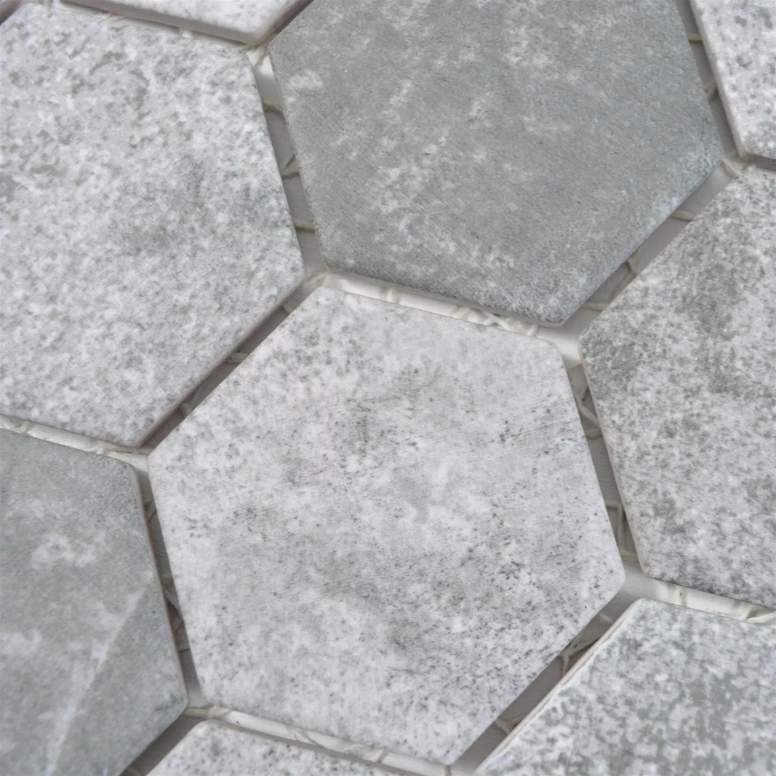 Ceramic Mosaic Comtessa Hexagon Cement Optic Dark Grey