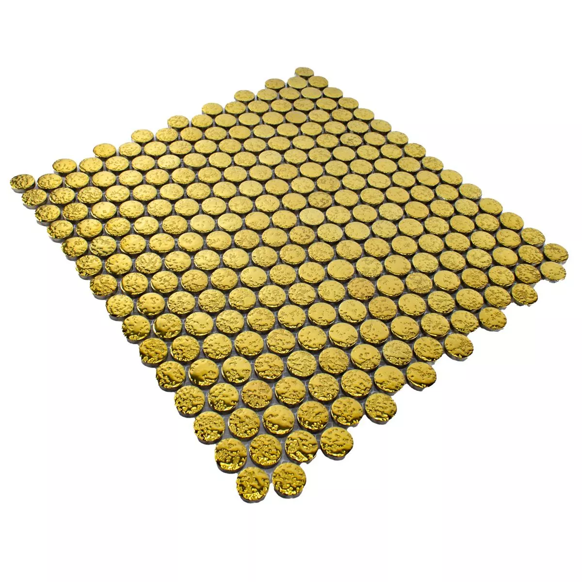 Ceramic Button Effect Mosaic Tiles Meneksche Gold