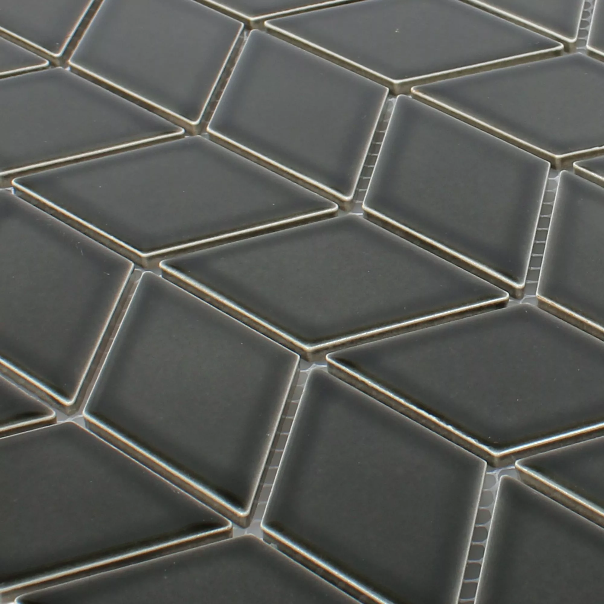 Ceramic Mosaic Tiles Gadwall Wave Black
