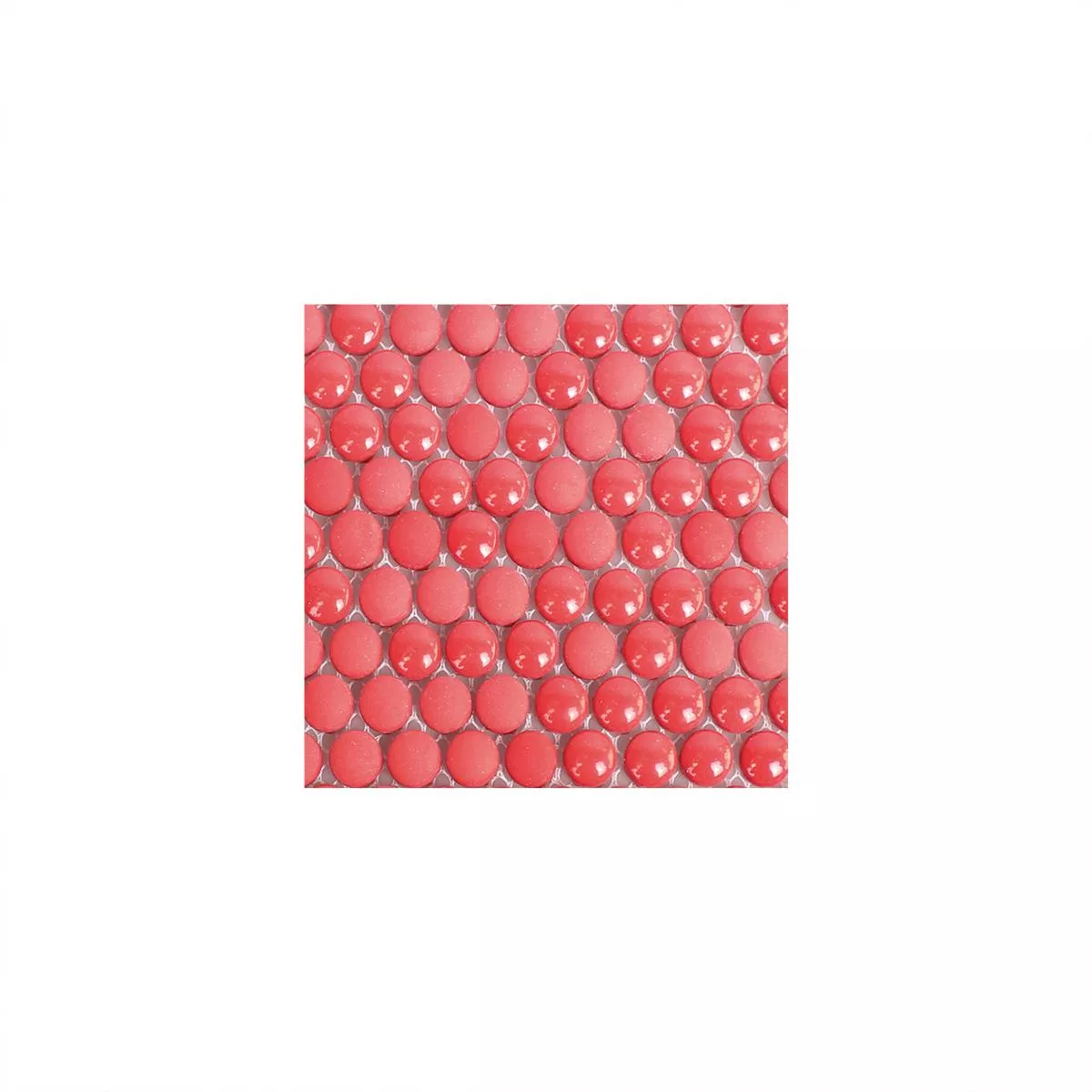 Sample Glass Mosaic Tiles Bonbon Round Eco Red