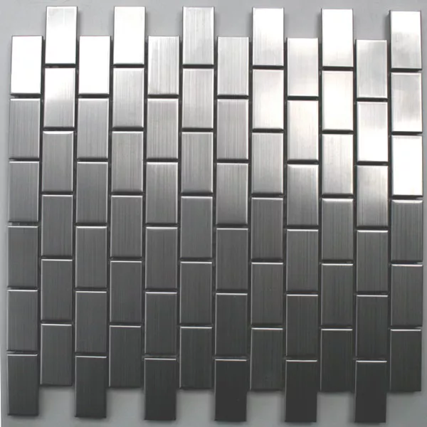 Mosaic Tiles Stainless Steel Brushed Rectangle