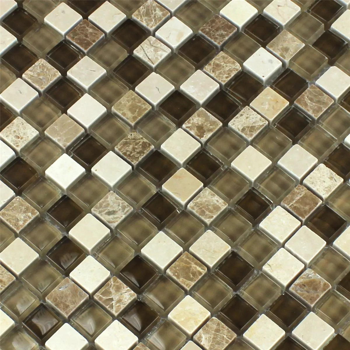 Sample Mosaic Tiles Glass Marble Brown Beige 