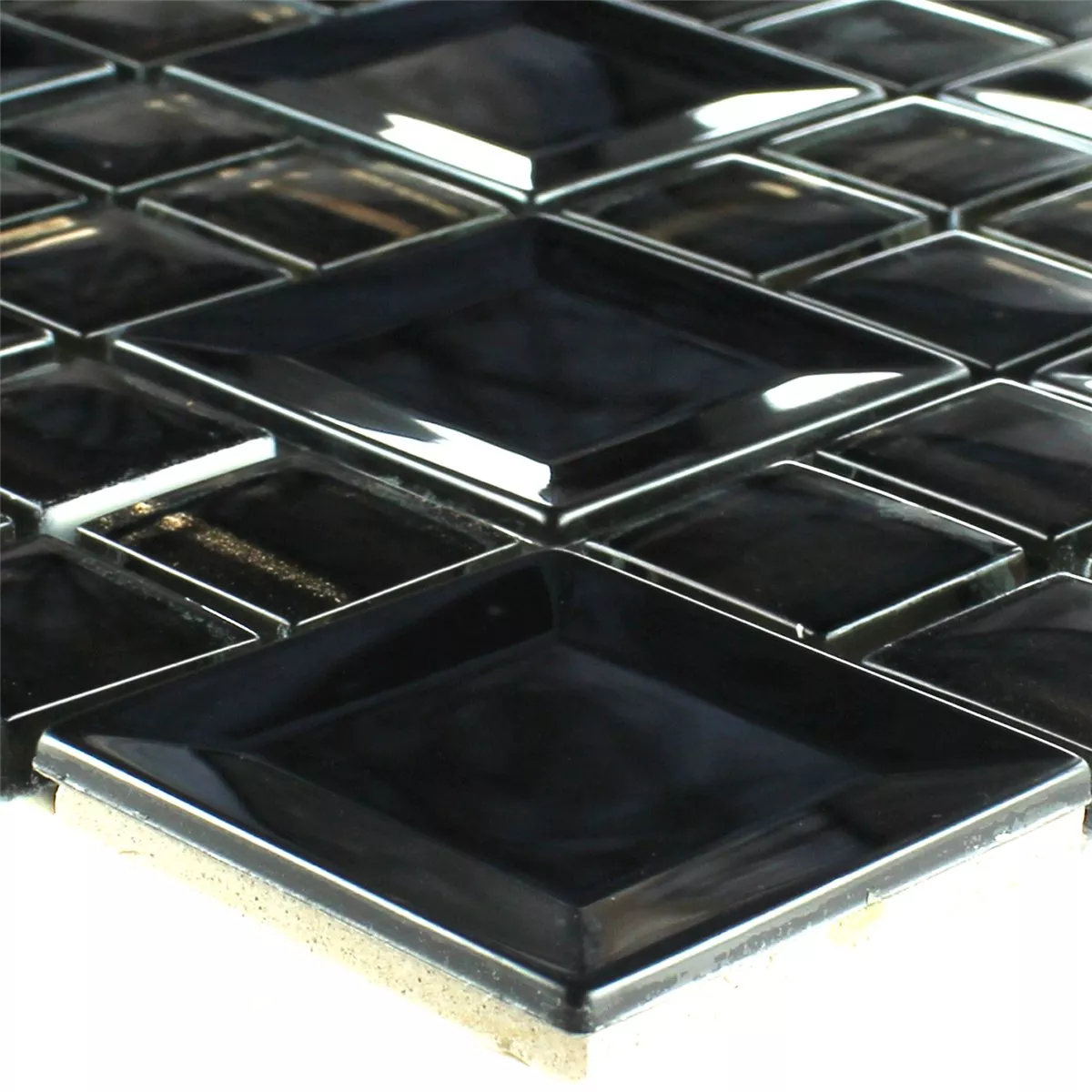 Mosaic Tiles Stainless Steel Metal Black