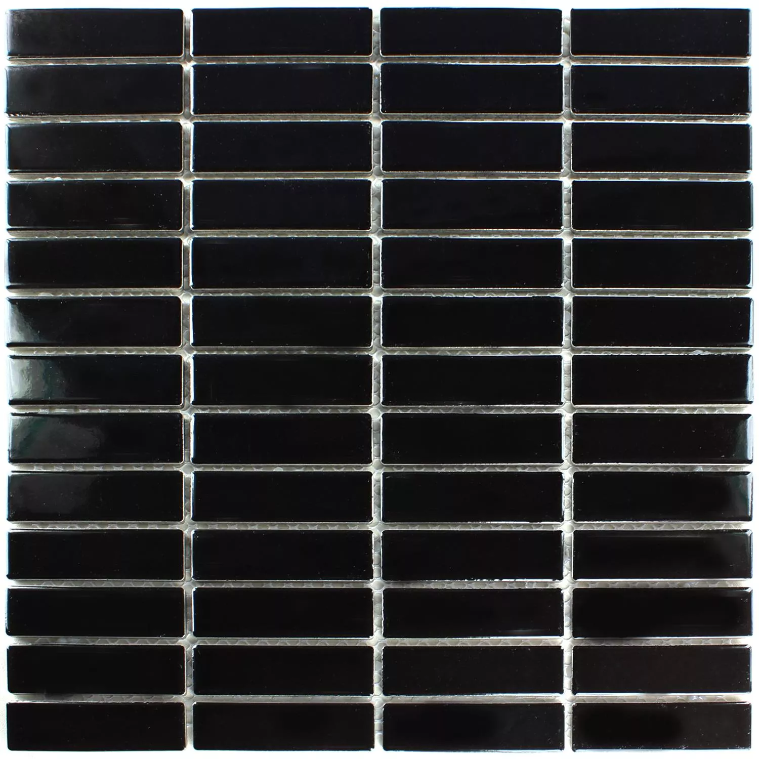 Sample Mosaic Tiles Ceramic Black Sticks