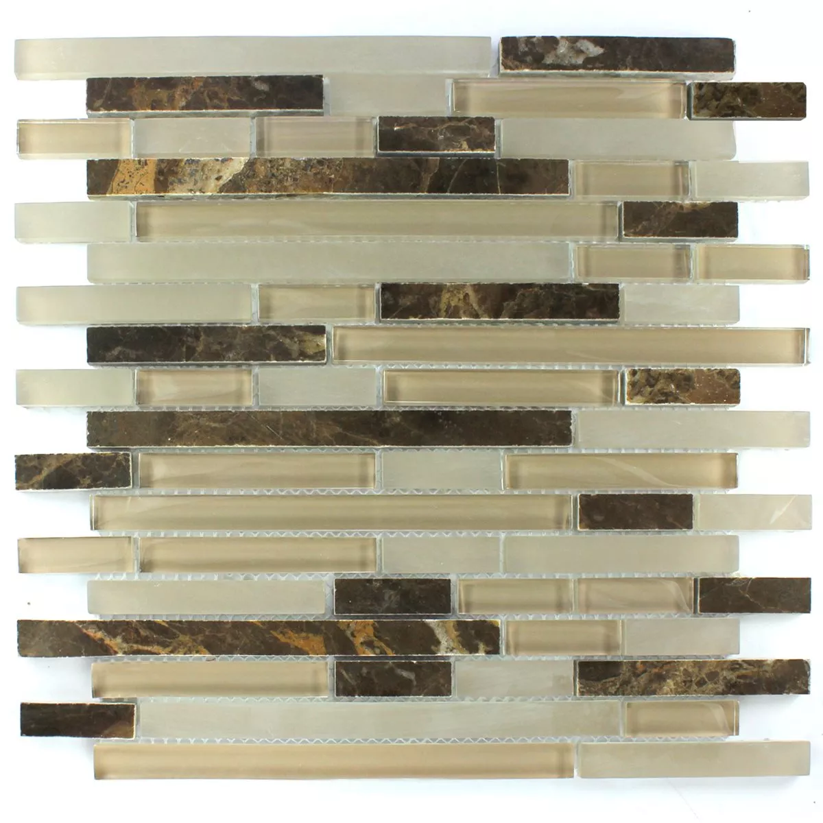 Mosaic Tiles Glass Marble Quebeck Brown Mix