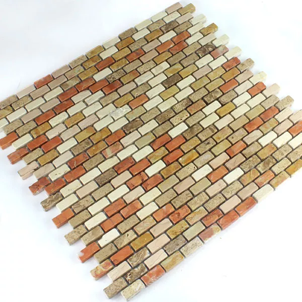 Mosaic Tiles Marble Brick Multicolor