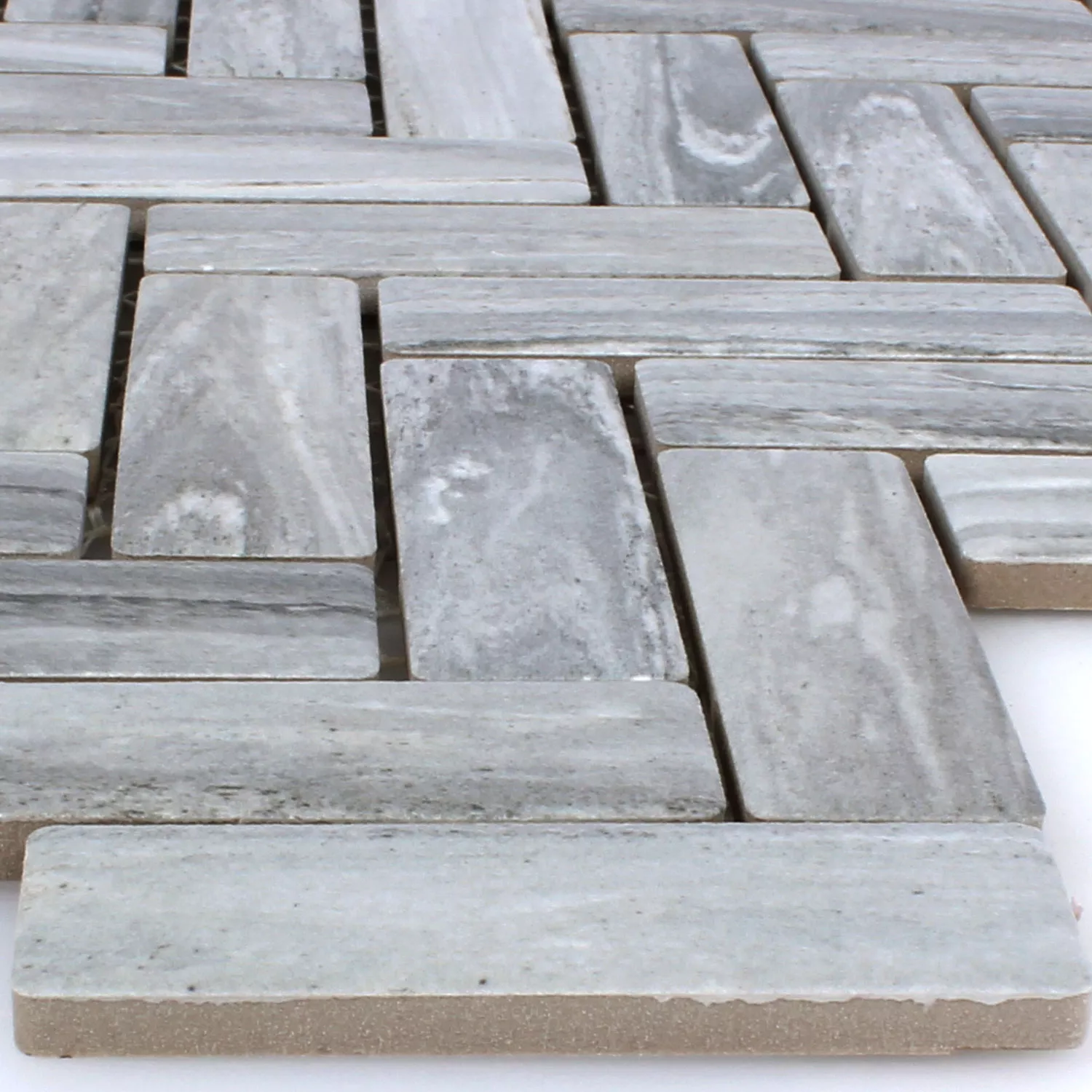Sample Mosaic Tiles Ceramic Rotilia Stone Optic Grey