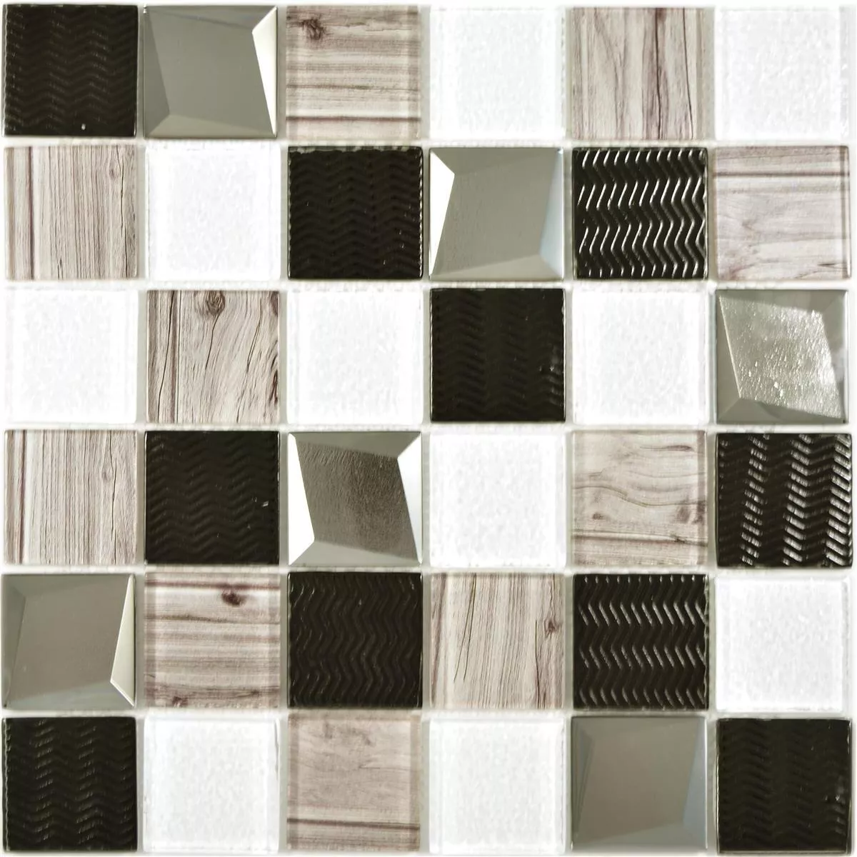 Sample Glass Mosaic Tiles Paradise Silver