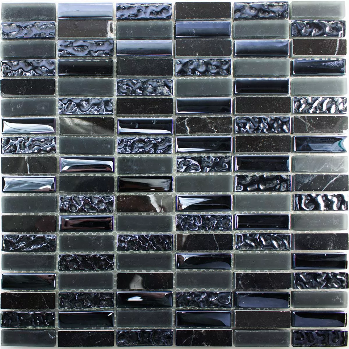 Sample Glass Natural Stone Mosaic Tile Mantra Black