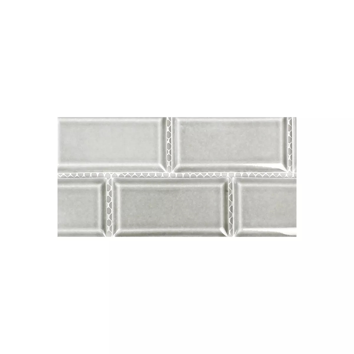 Sample Ceramic Mosaic Tiles Devon Metro Facet Light Grey