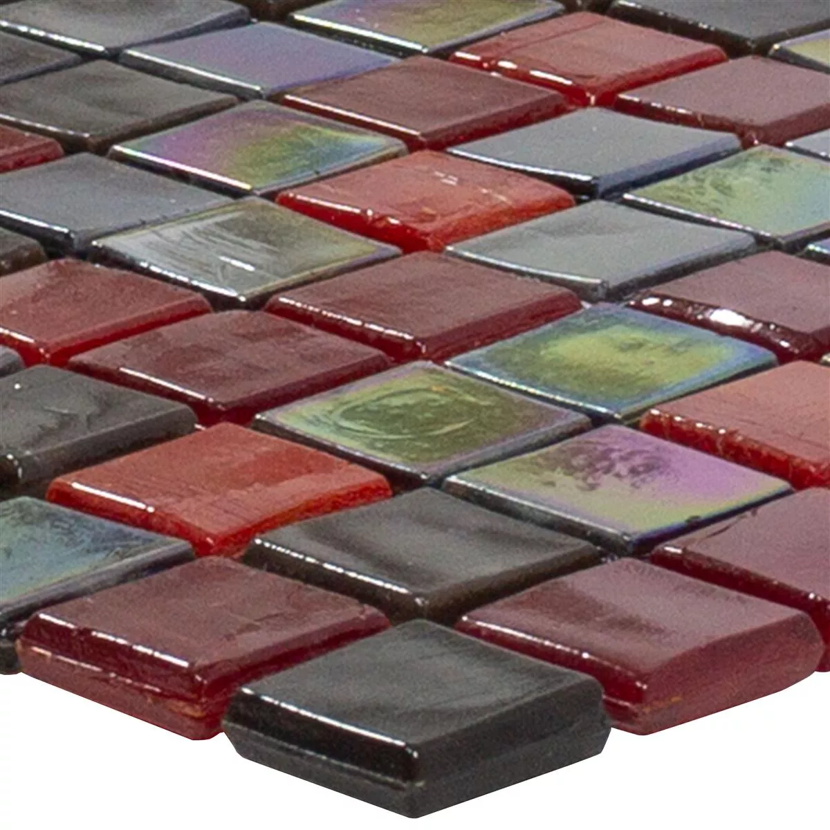 Sample Glass Mosaic Tiles Salsa Red Black