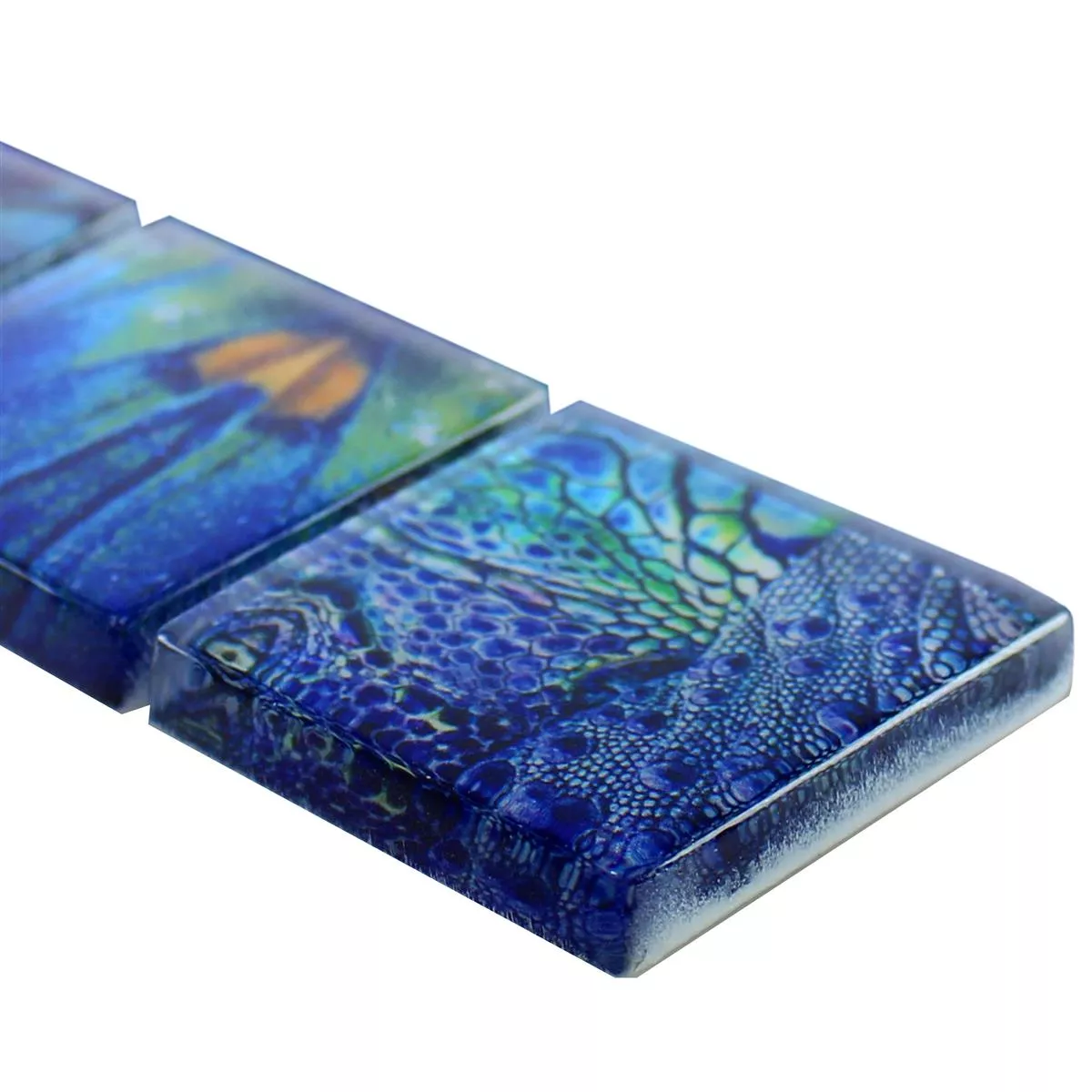 Glass Border Ordway Blue Square 48