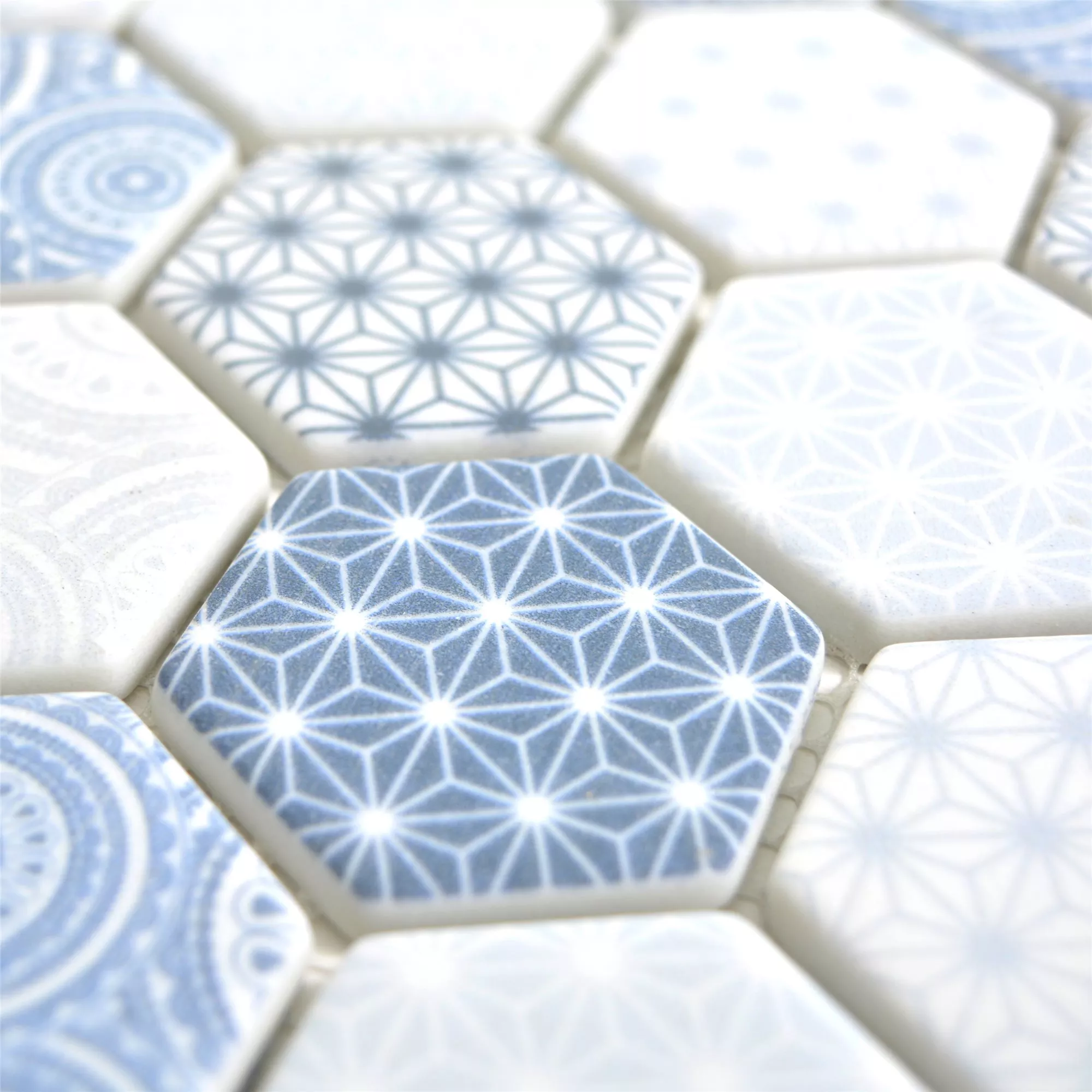 Glass Mosaic Tiles Acapella Light Blue Hexagon