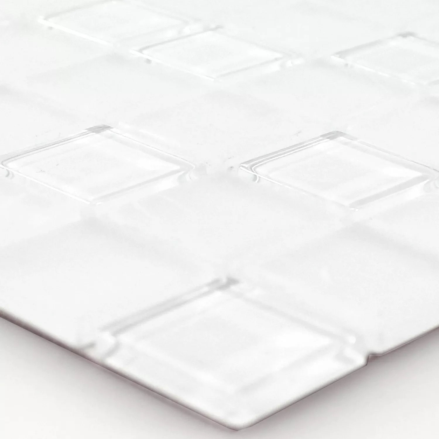Mosaic Tiles Glass Self Adhesive White