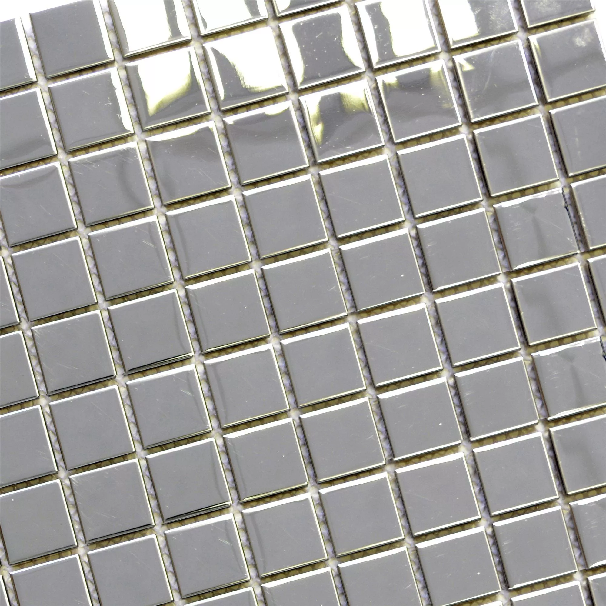 Stainless Steel Mosaic Tiles Magnet Glossy Square 23