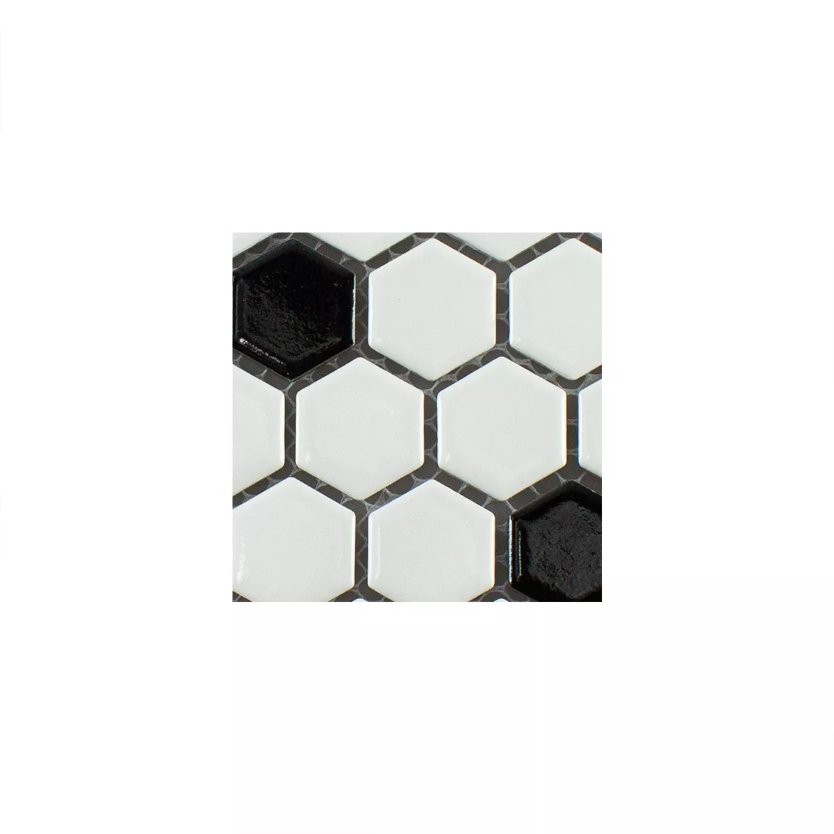 Sample Ceramic Mosaic Tile Gosford Black Blanc