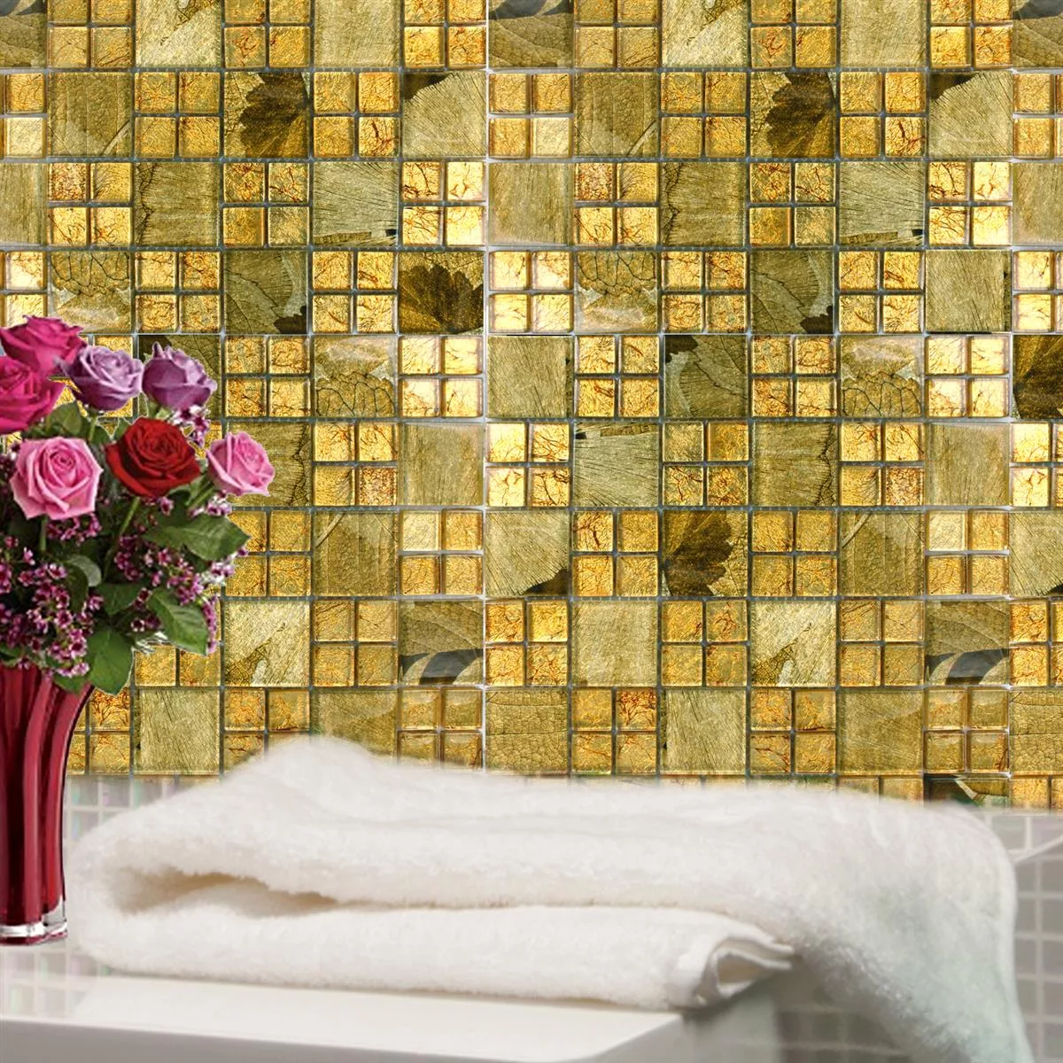 Mosaic Tiles Firebird Gold