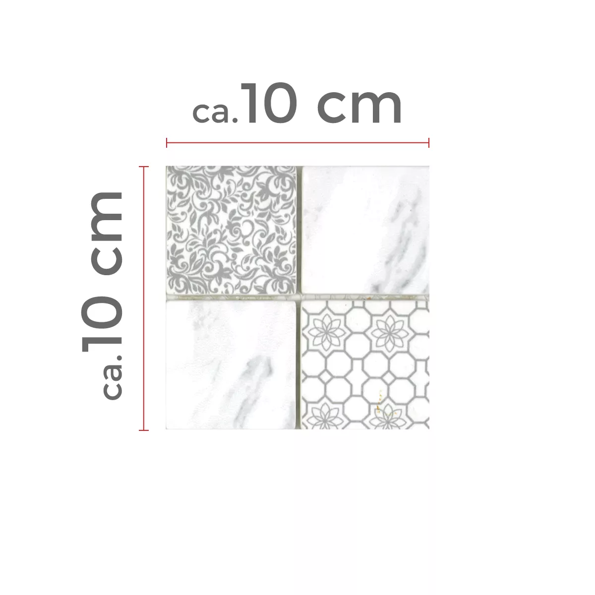 Sample Glass Mosaic Tiles Acapella Carrara Square
