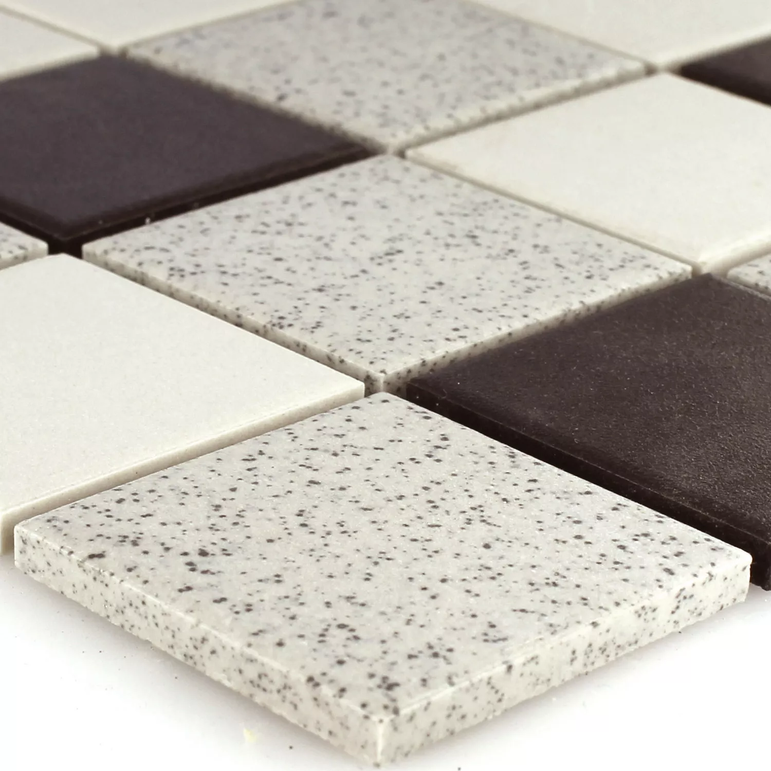 Sample Mosaic Tiles Ceramic Black Grey Mix Mat