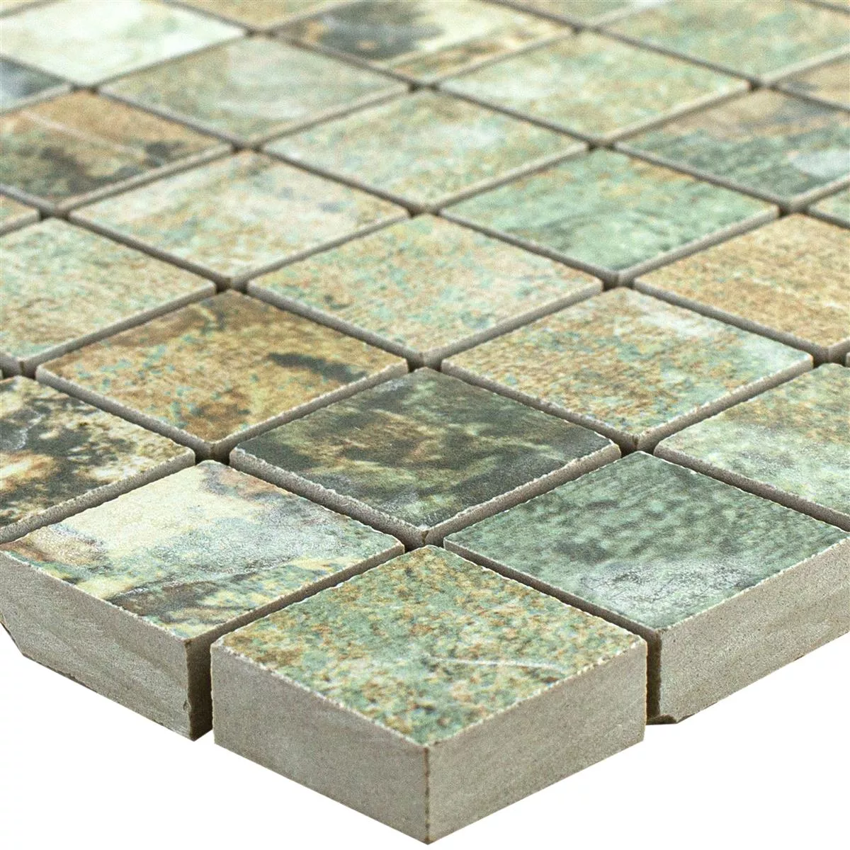 Ceramic Mosaic Tiles Moonlight Brown Green 25x25mm