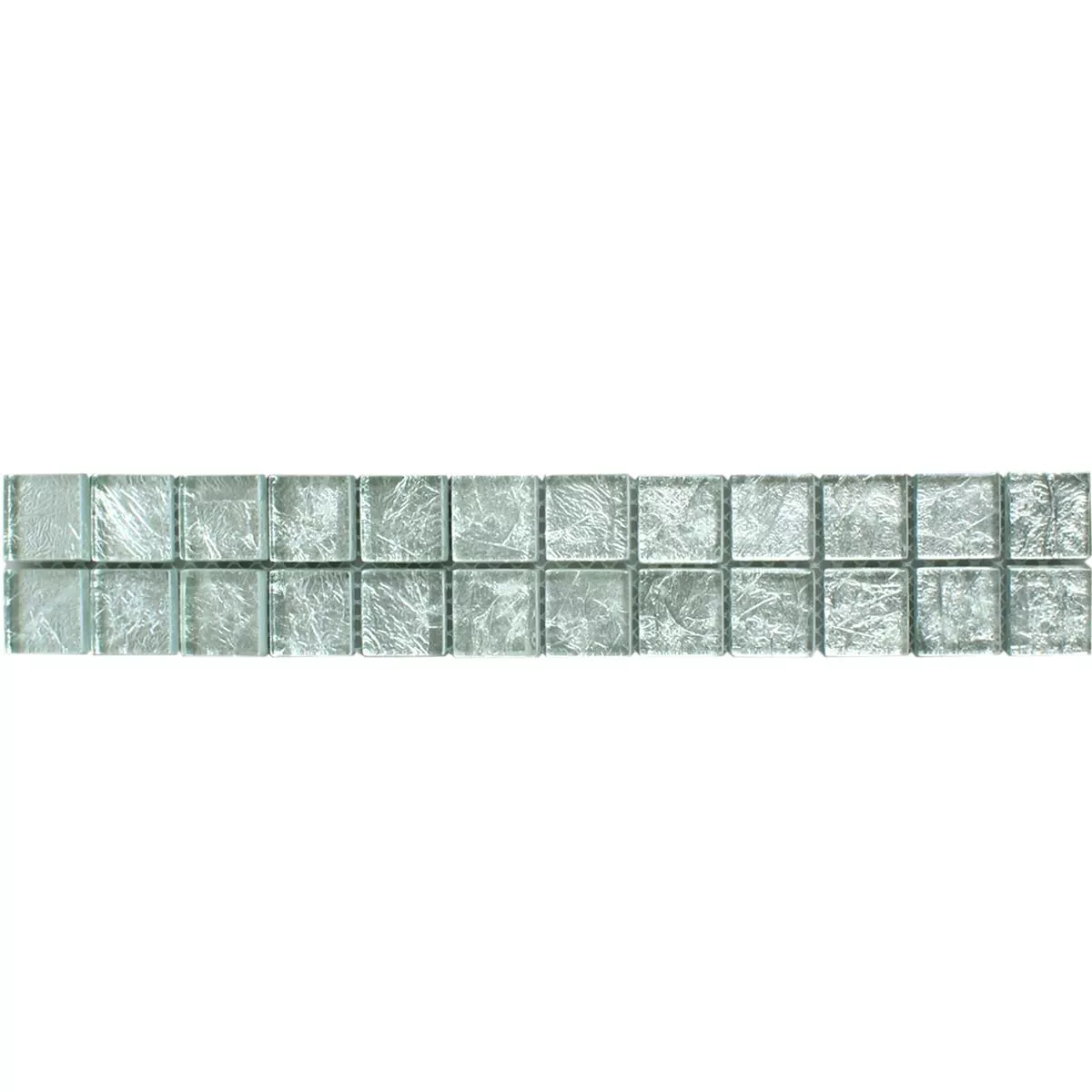 Glass Mosaic Tiles Border Frederick Silver Q23