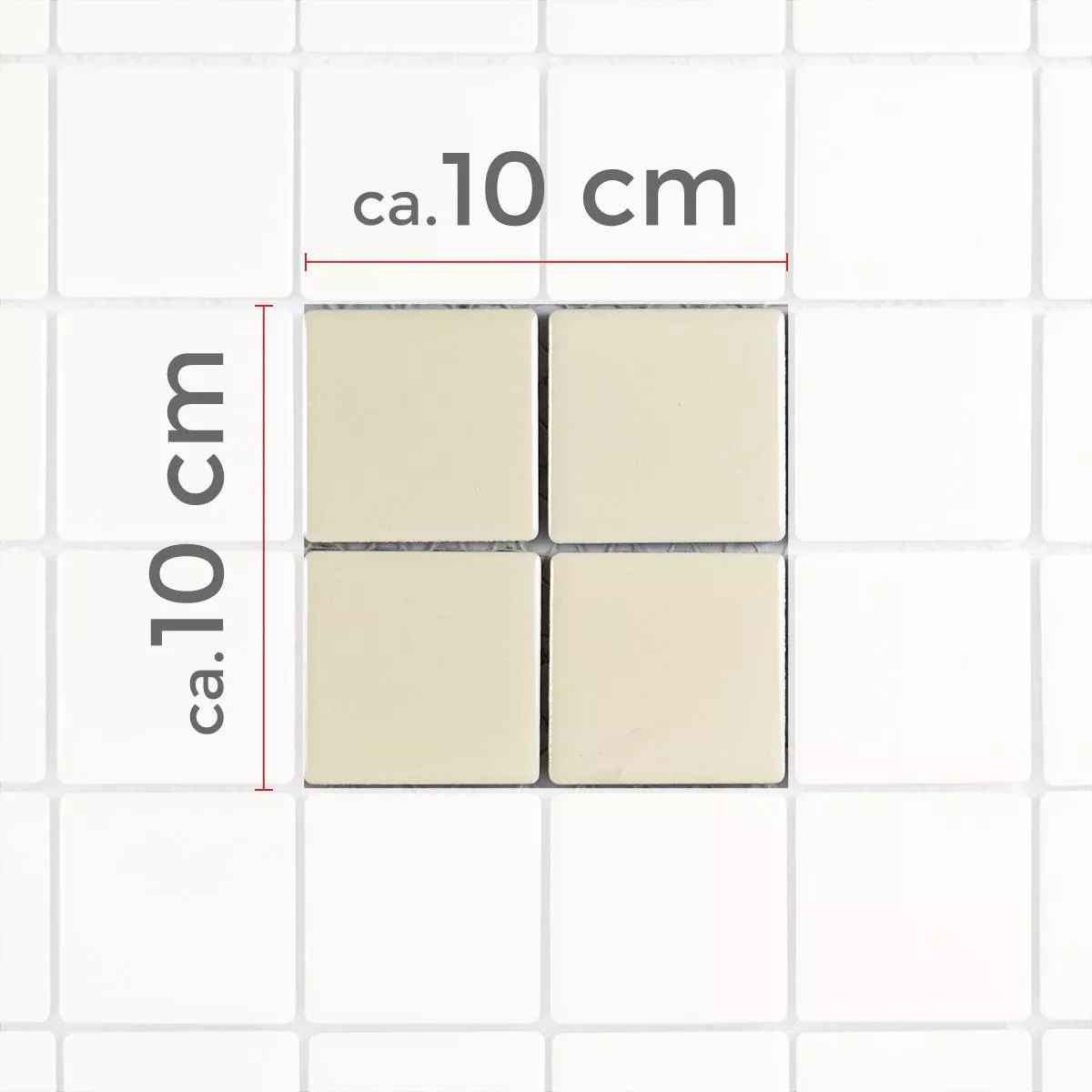 Sample Ceramic Mosaic Tiles Adrian Beige Glossy Square 48