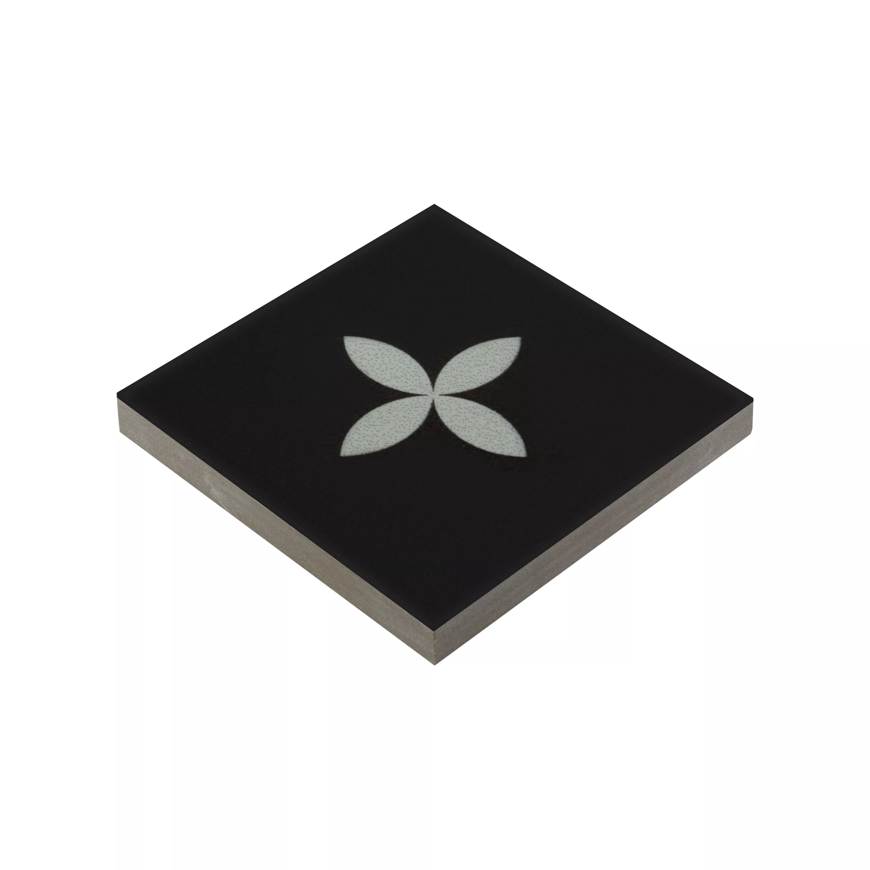 Porcelain Stoneware Tiles Genexia Black Blanc Decor 2 Rosone 4,6x4,6cm Porcelain Stoneware Tiles Genexia Black Blanc Decor 2 Rosone 4,6x4,6cm