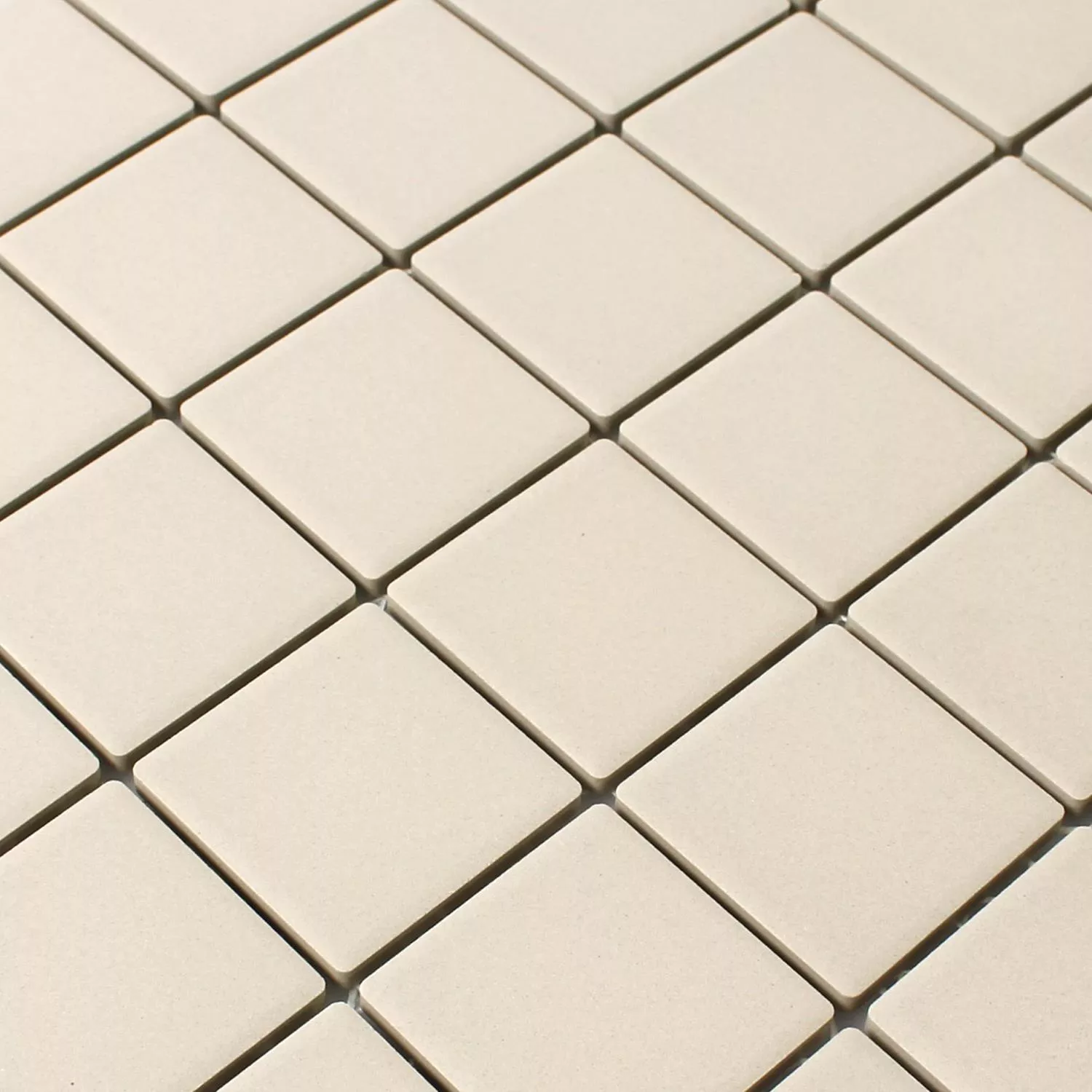 Sample Mosaic Tiles Ceramic Light Beige Uni Non Slip Unglazed