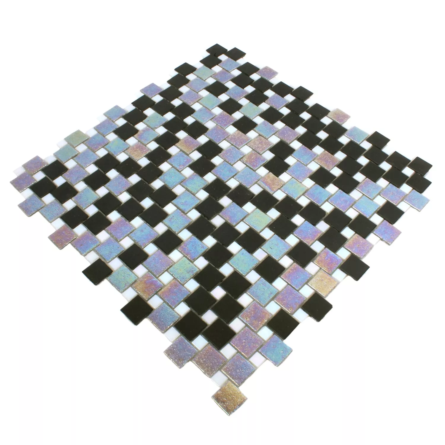 Sample Mosaic Tiles Glass Tahiti Grey Black