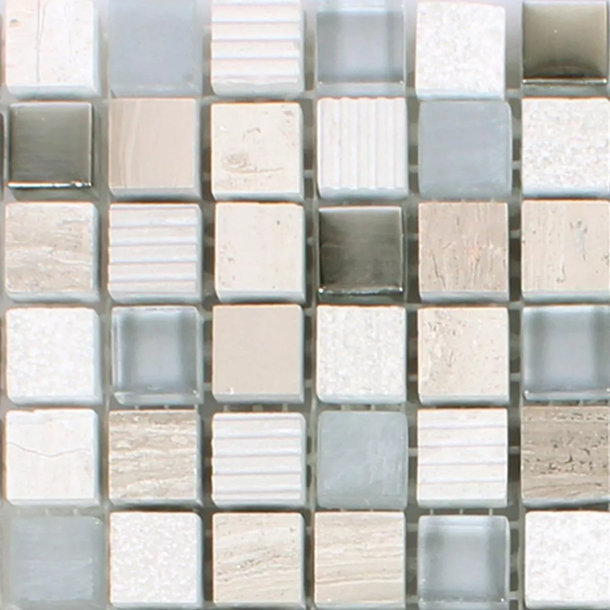 Sample Mosaic Tiles Venzona Light Grey Silver