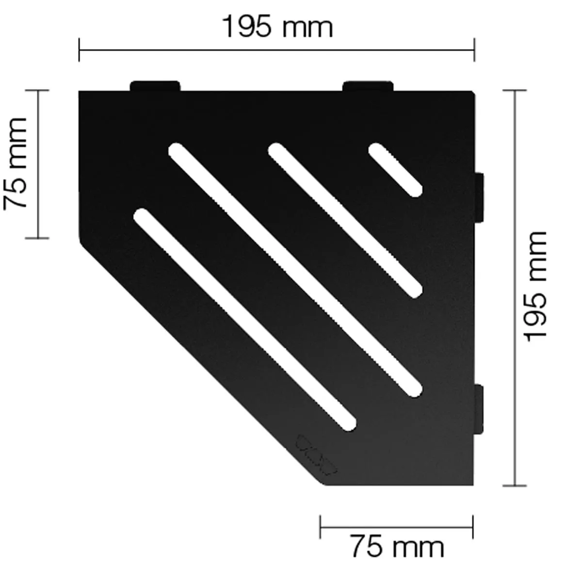 Wall shelf shower shelf Schlüter 5eck 19,5x19,5cm Wave Graphite