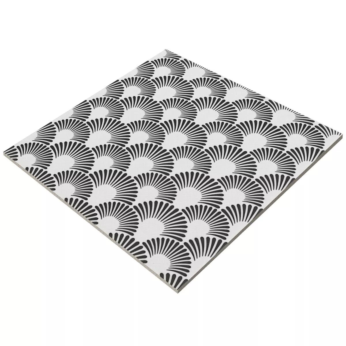 Floor Tiles Cement Optic Wildflower Black Decor 18,5x18,5cm 