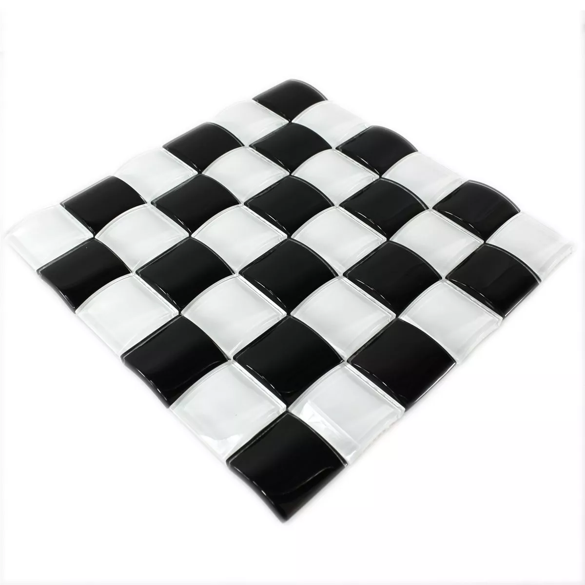 Mosaic Tiles Glass 3D Effect Chess Board