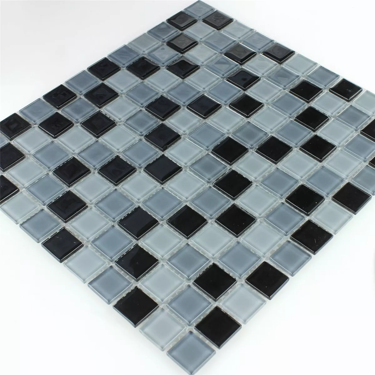 Sample Mosaic Tiles Glass Black Mix 