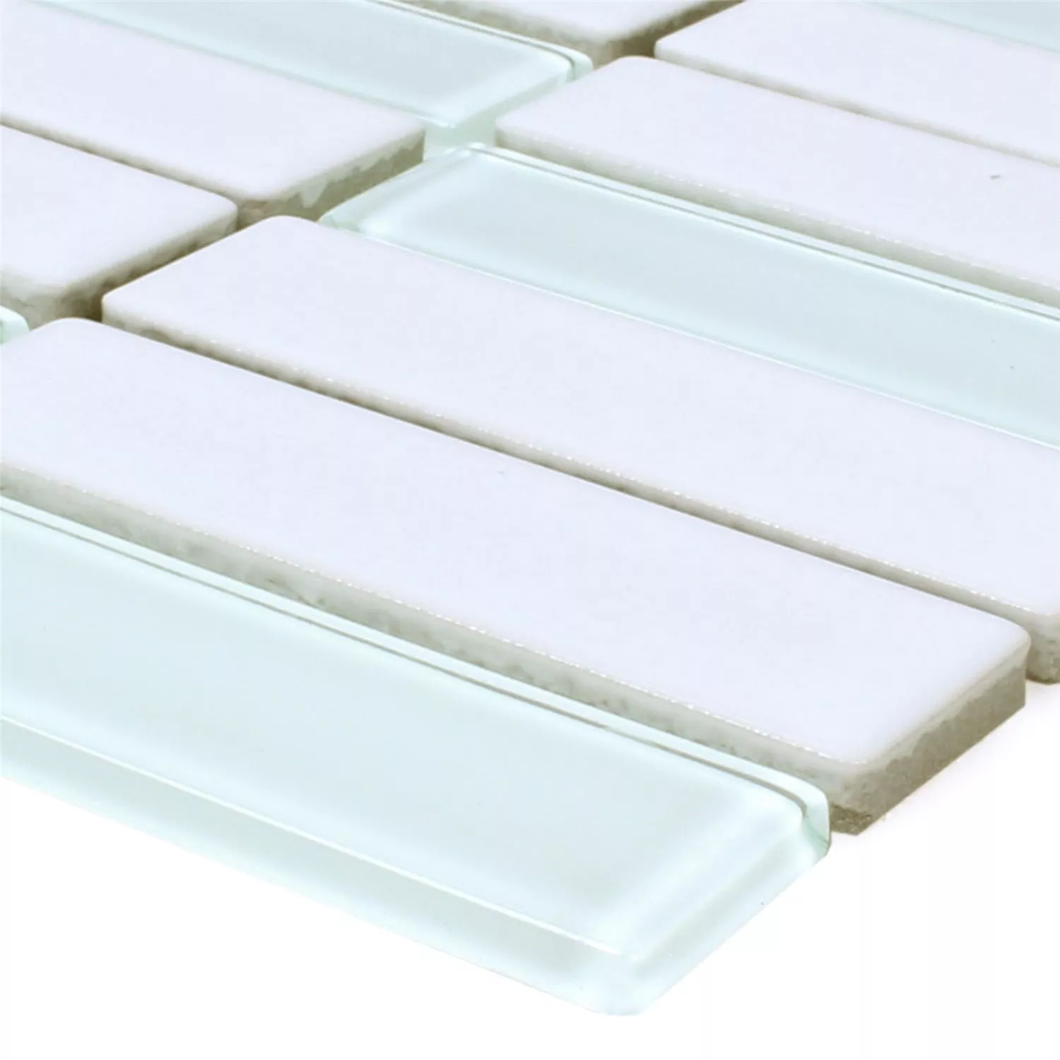 Ceramic Glass Mosaic Tiles Romana White Mat Ceramic Glass Mosaic Tiles Romana White Mat