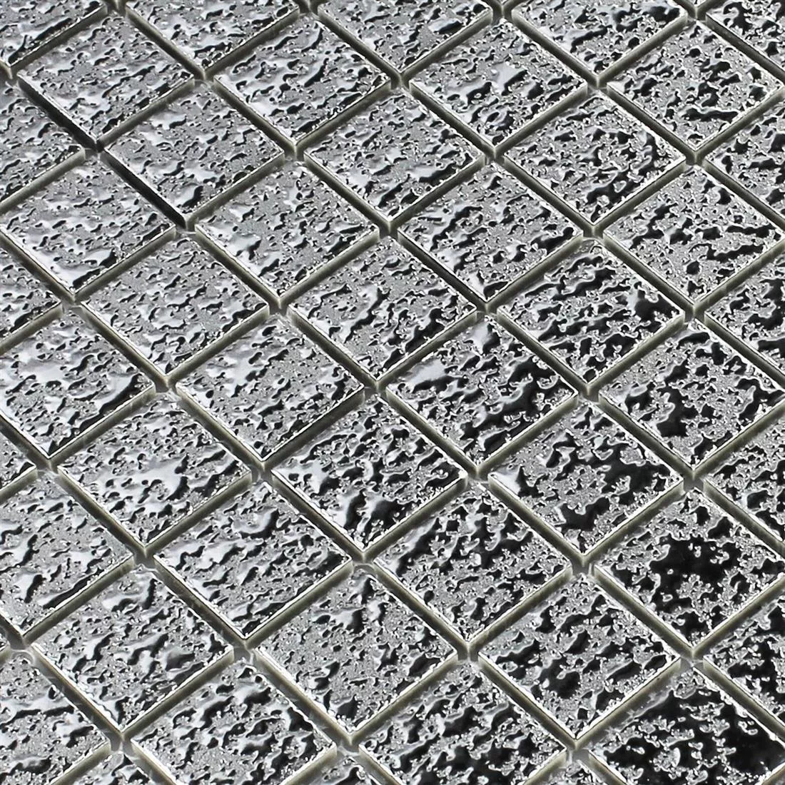 Mosaic Tiles Ceramic Sherbrooke Silver Beaten
